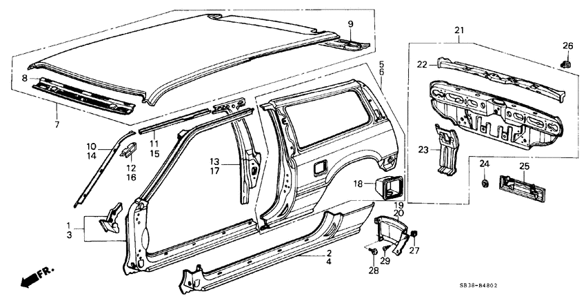 Body structure components
