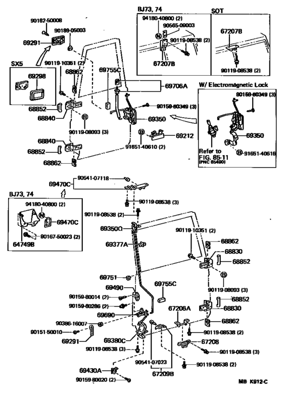 Back Door Lock & Hinge
