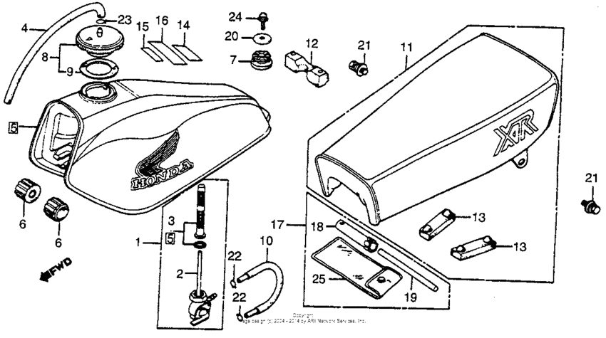 Fuel tank + seat 81-82