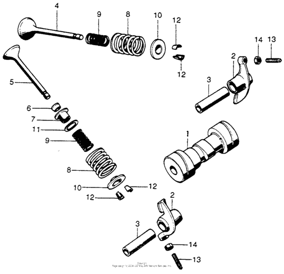 Camshaft + valve