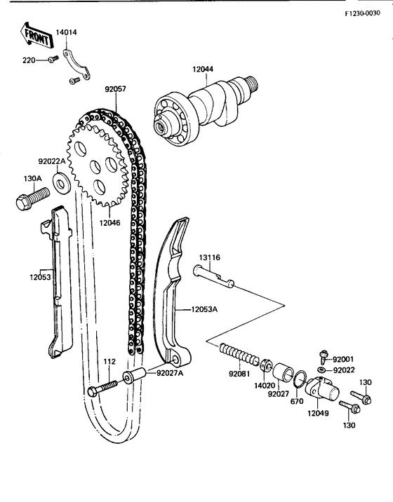 Camshaft/chain/tensioner