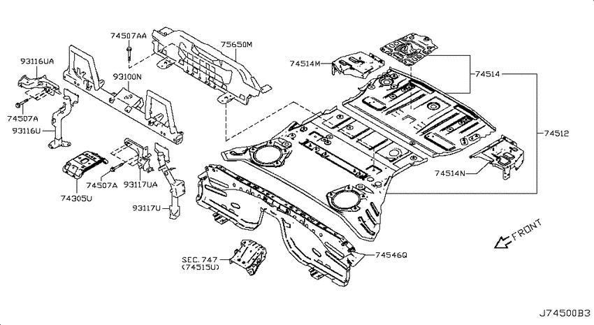 Floor panel (rear)