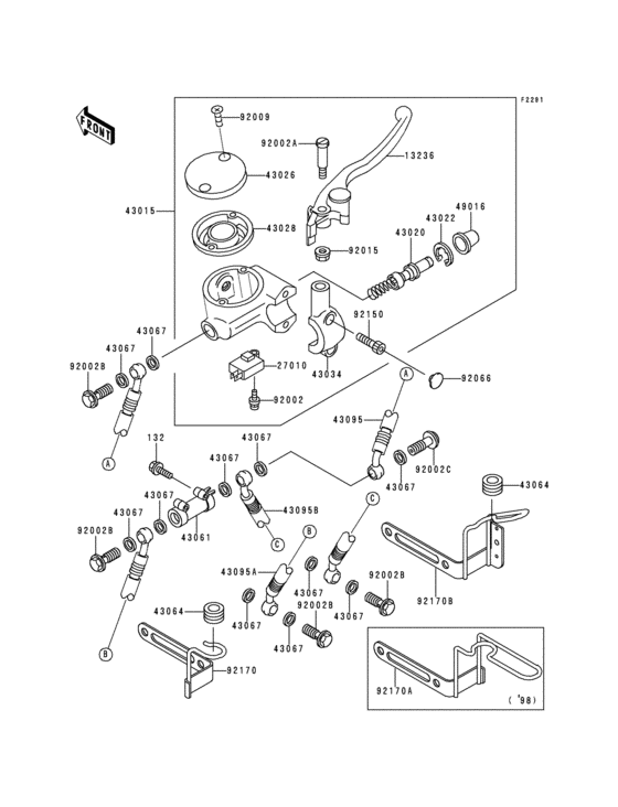 Front master cylinder