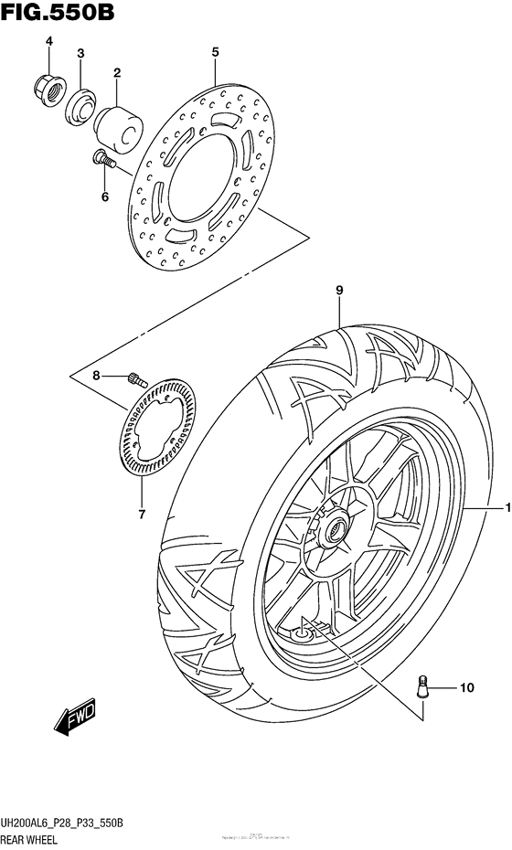 Rear Wheel (Uh200Al6 P33)