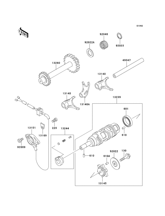 Gear change drum/shift fork(s)