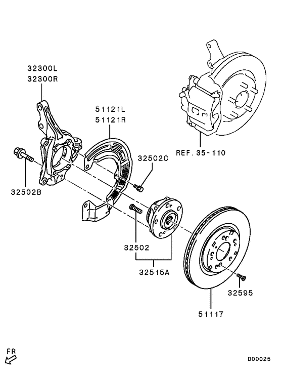 Front axle hub & drum