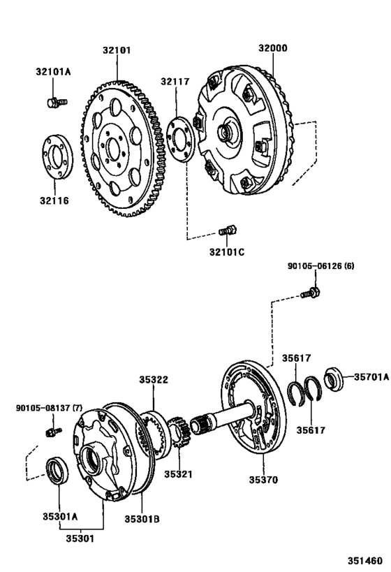 Torque Converter, Front Oil Pump & Chain (Atm)