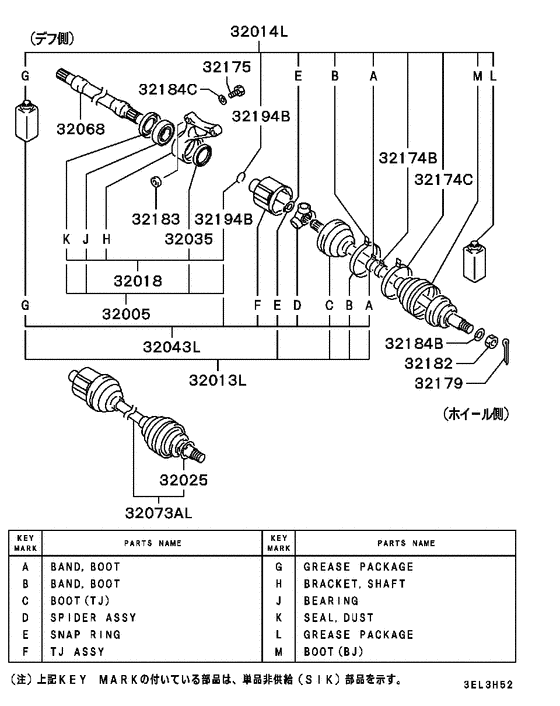 Front axle drive shaft