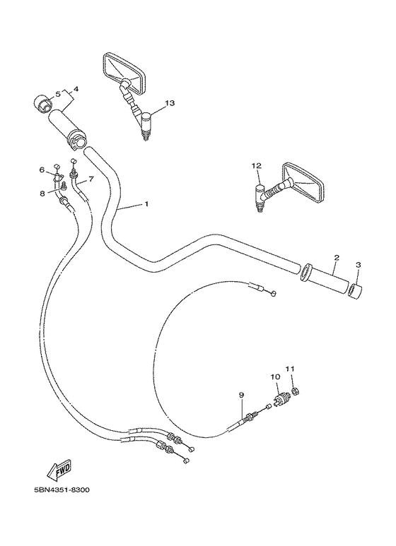 Steering handle & cable