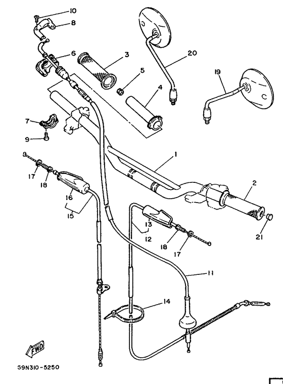 Steering handle & cable