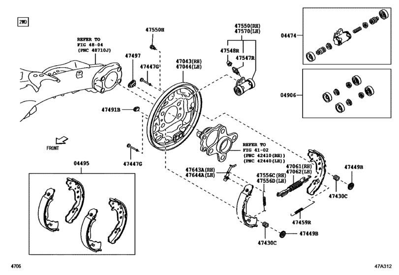 Rear Drum Brake Wheel Cylinder & Backing Plate