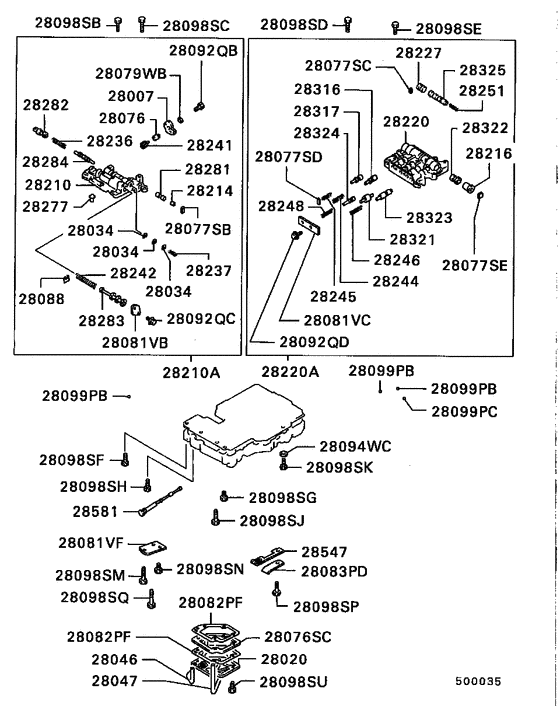 A/t valve body