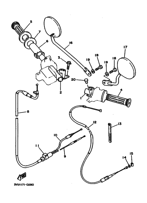 Steering handle & cable