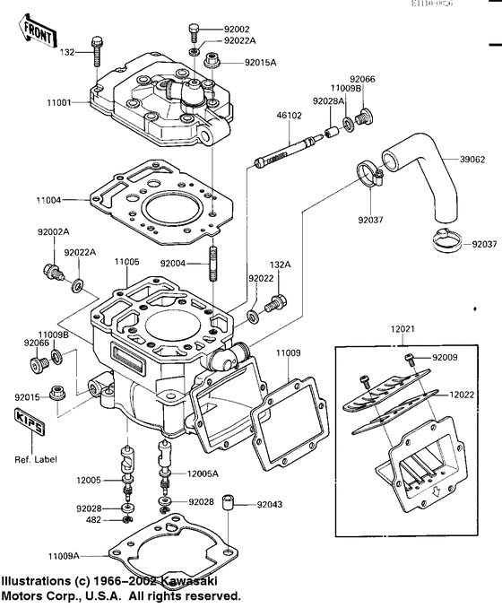 Cylinder head/cylinder/reed valve