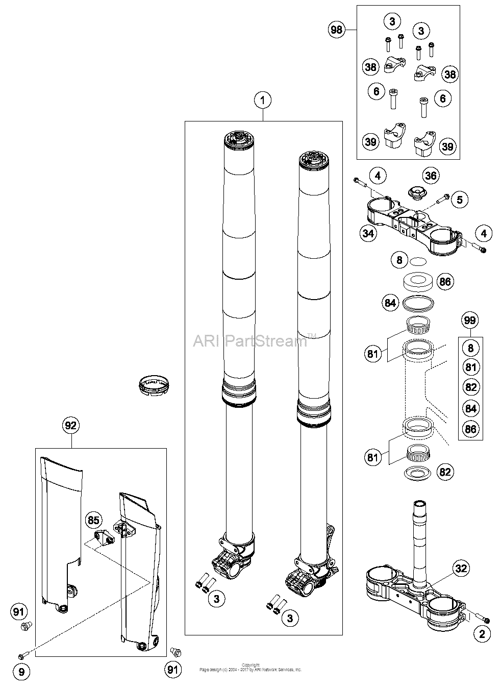 Front Fork, Triple Clamp