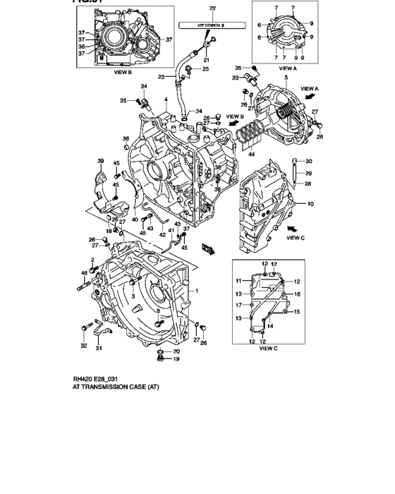 At transmission case