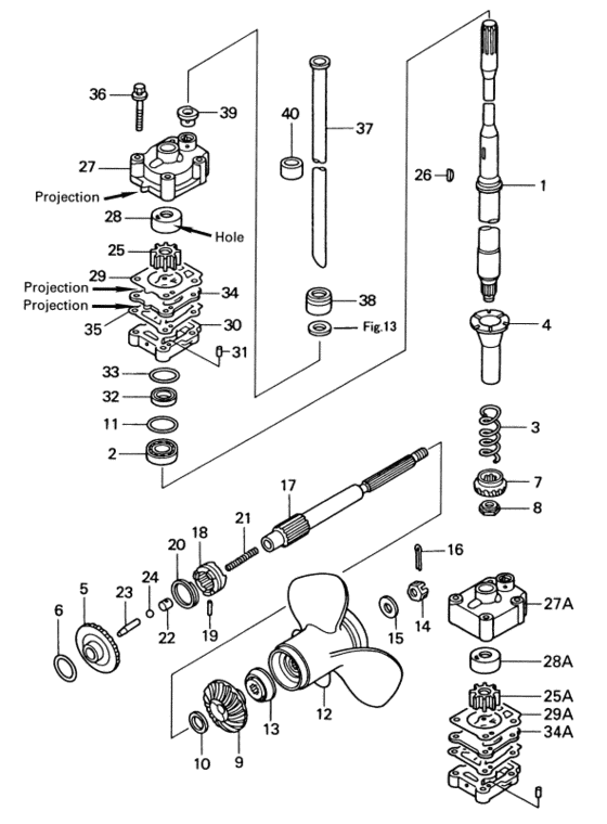 Drive shaft & water pump