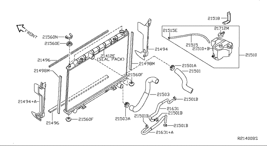 Radiator, shroud & fitting