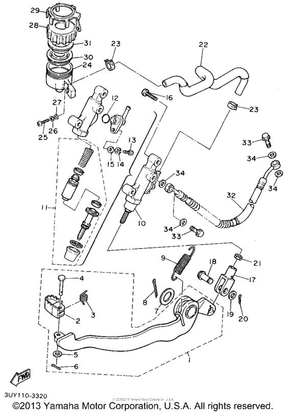 Rear master cylinder