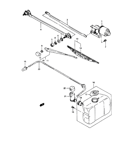 Front wiper and washer