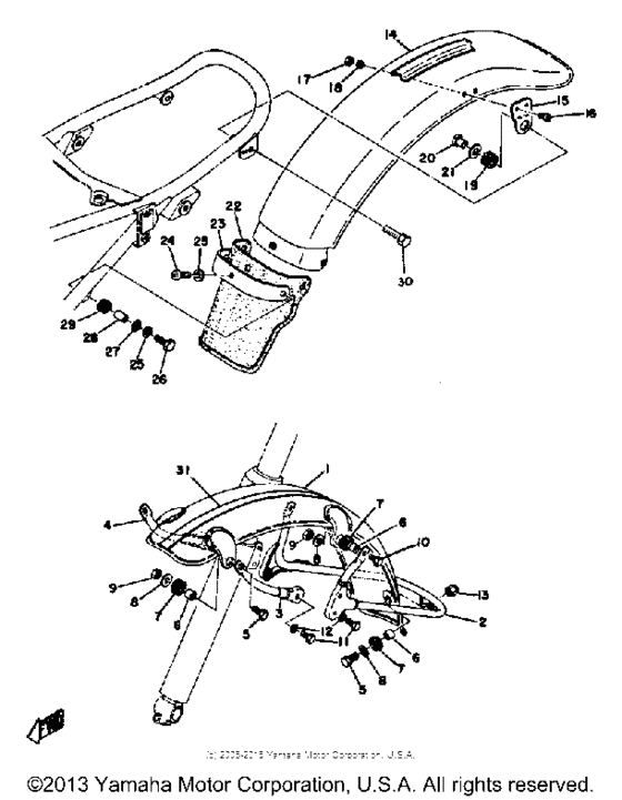 Front fender rear fender
