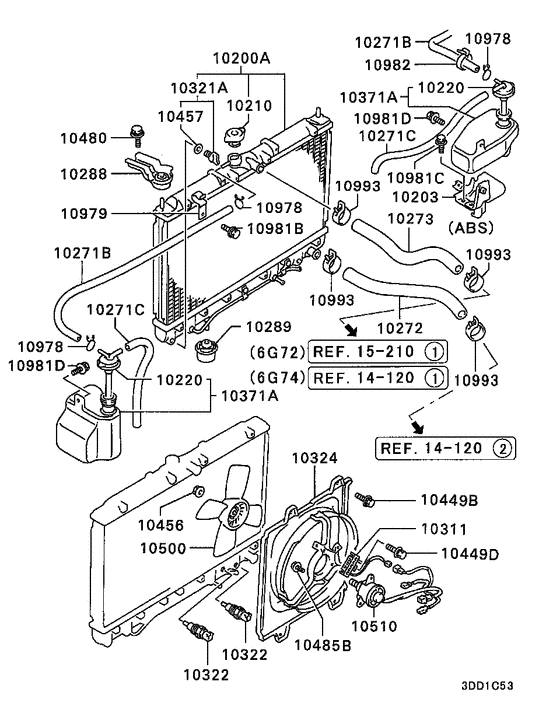 Radiator,hose & condenser tank