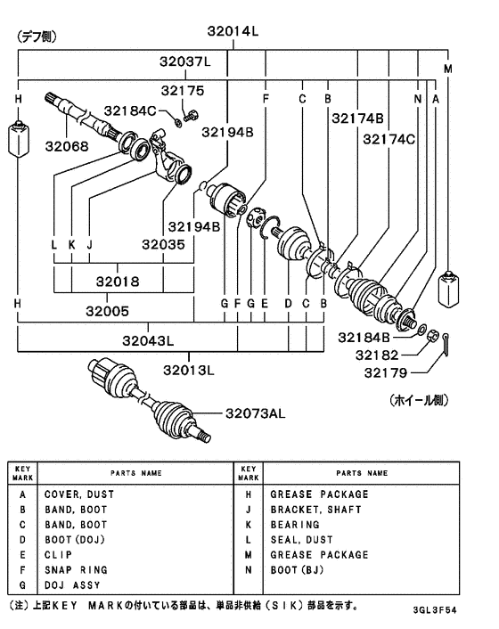 Front axle drive shaft