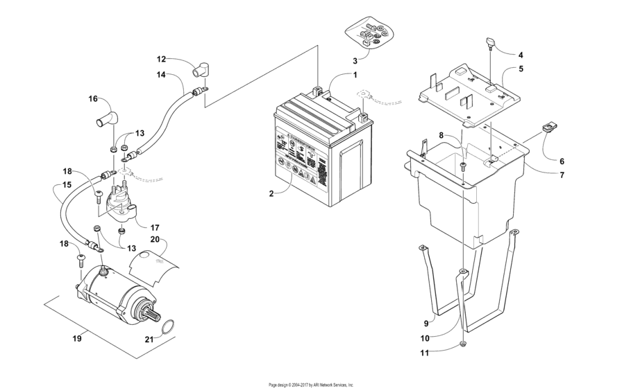 Battery And Starter Motor Assembly