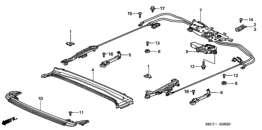 Roof slide components