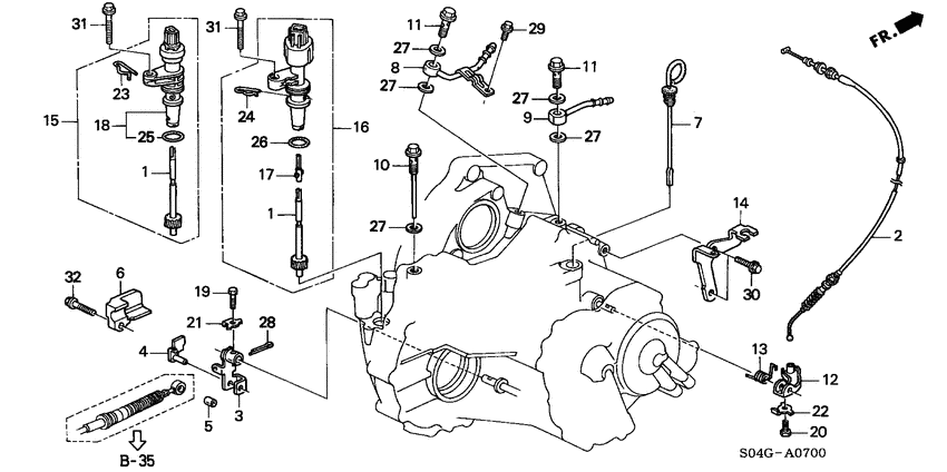 Atf pipe/speed sensor