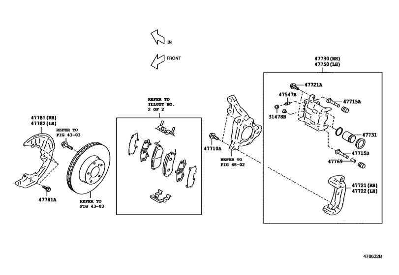 Front Disc Brake Caliper & Dust Cover