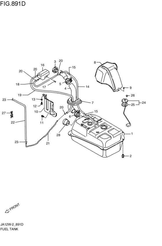 fuel tank for 1998 2011 Suzuki JIMNY JA22W Japan sales region