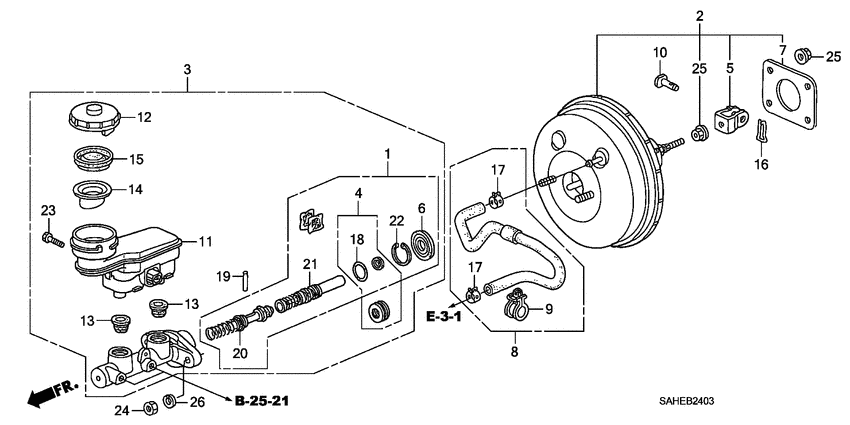 Brake master cylinder/ master power