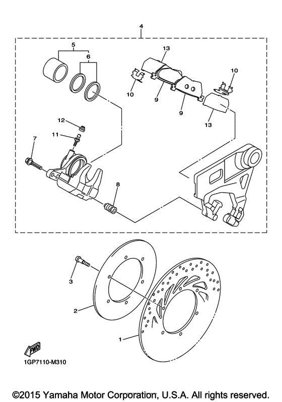 Rear brake caliper
