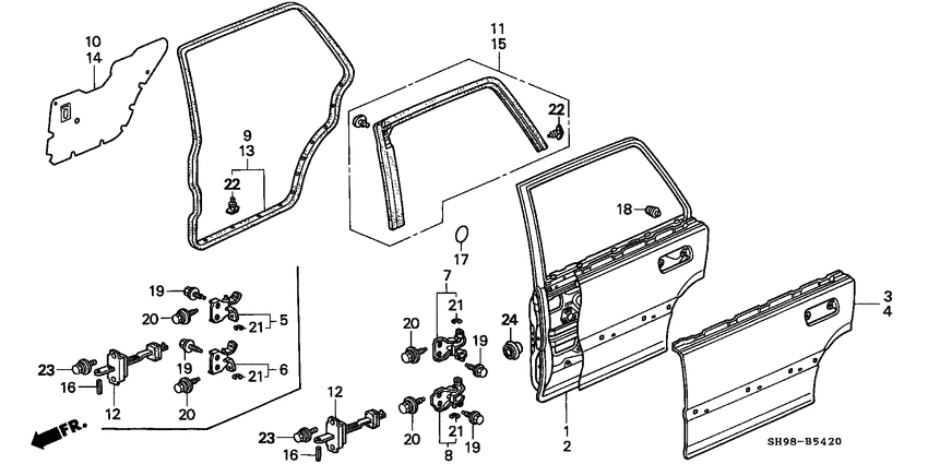 Rear door panels