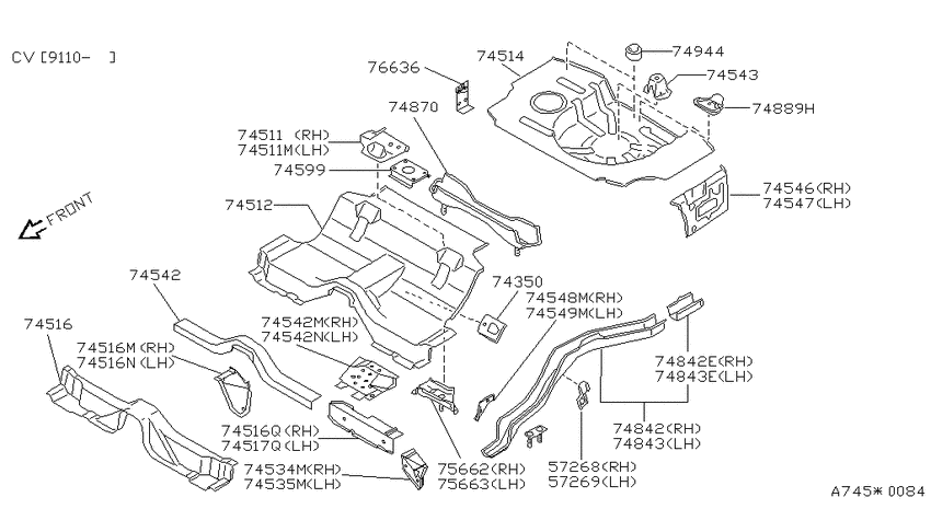Floor panel (rear)