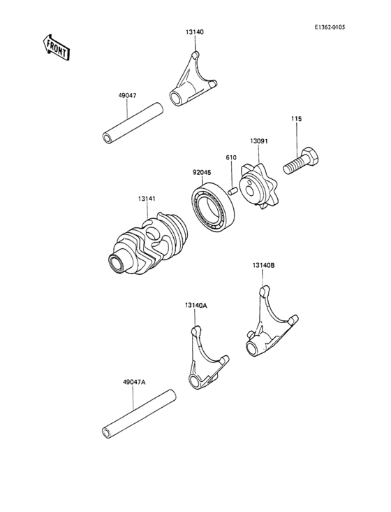 Gear change drum/shift fork(s)
