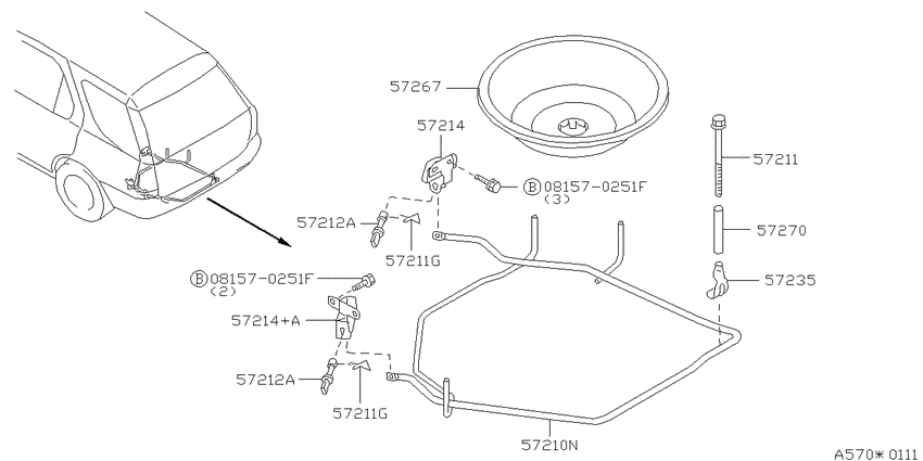 Spare tire hanger