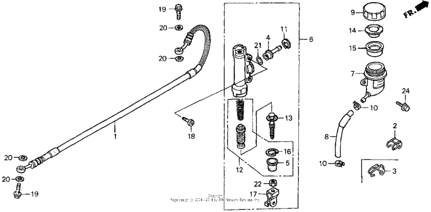 Rear brake master cylinder