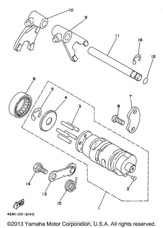 Shift cam - shift fork