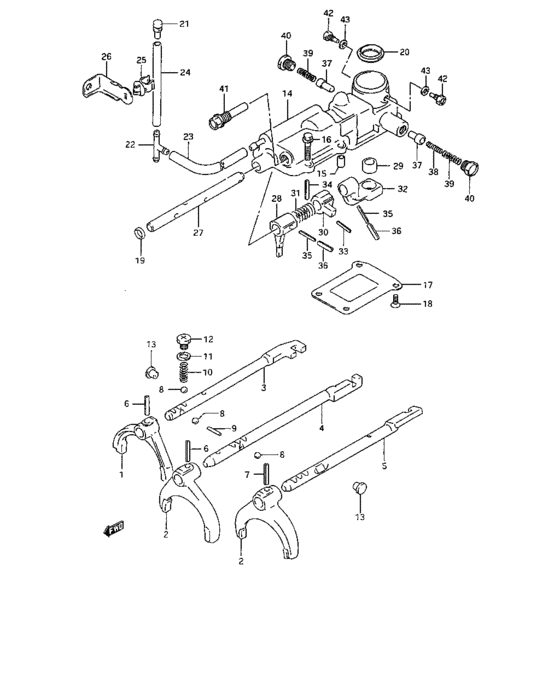Mt gear shift fork