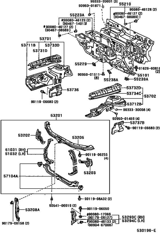 Front Fender Apron & Dash Panel