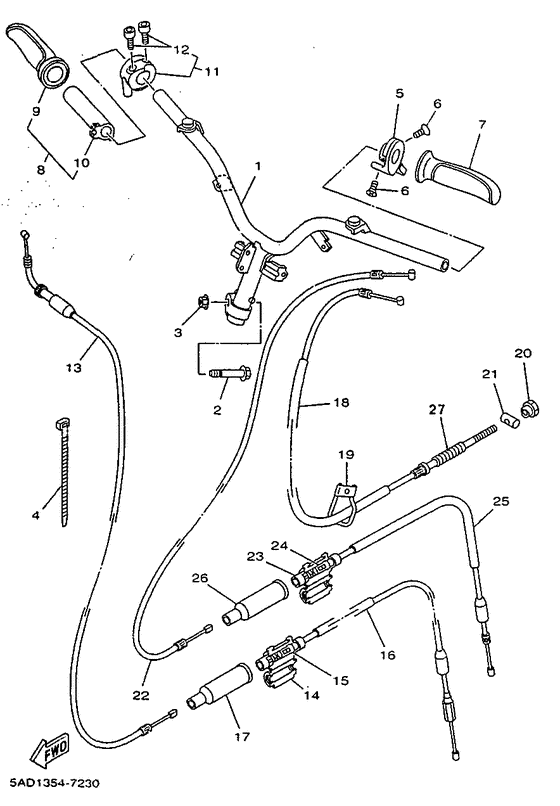 Steering handle & cable