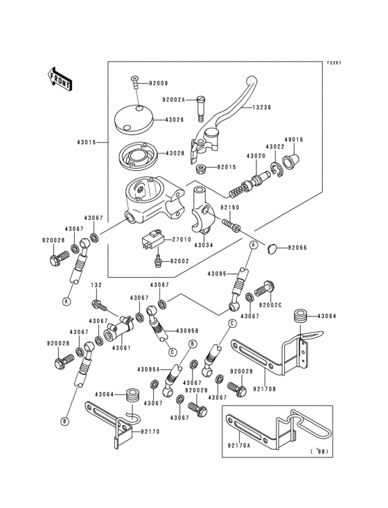 Front master cylinder