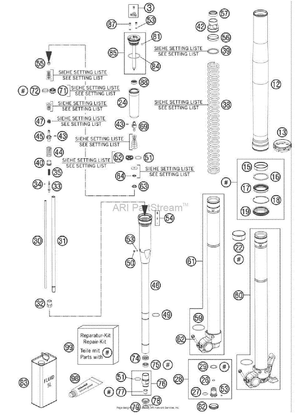 Front Fork, Disassembled