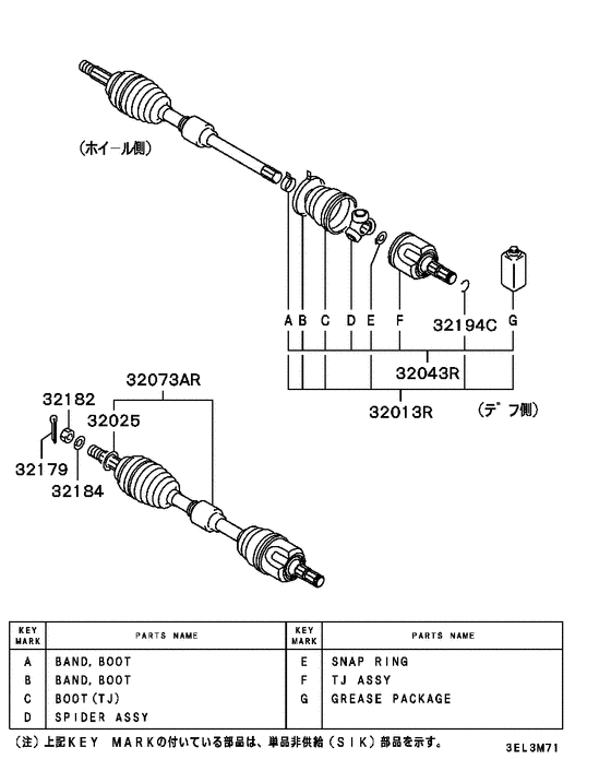 Front axle drive shaft