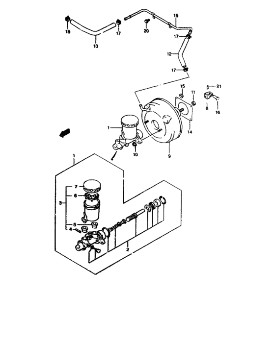 B brake master cylinder