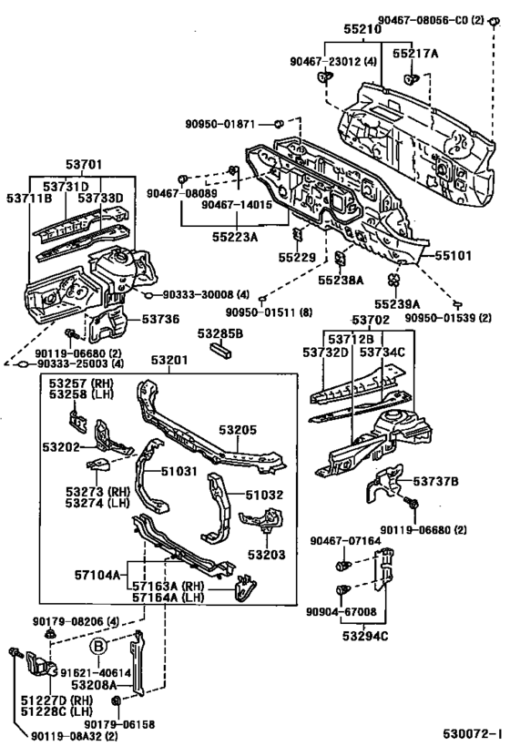 Front Fender Apron & Dash Panel