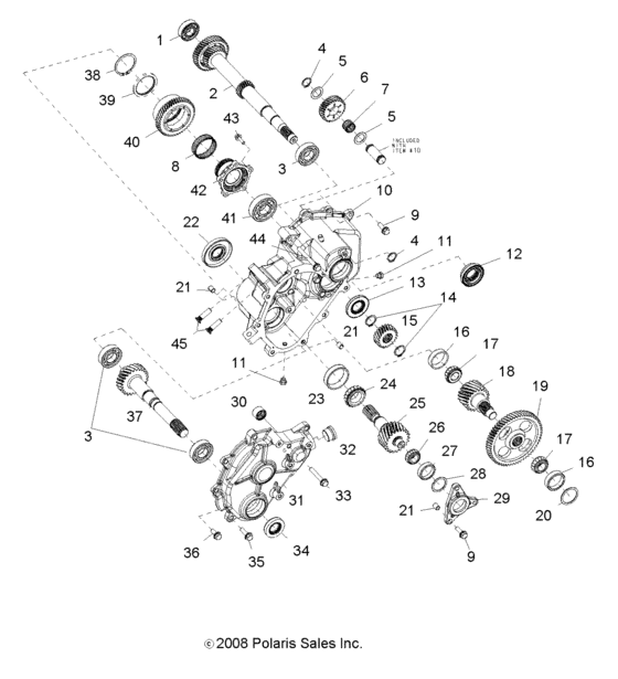 Drive train, main gearcase internal components 1