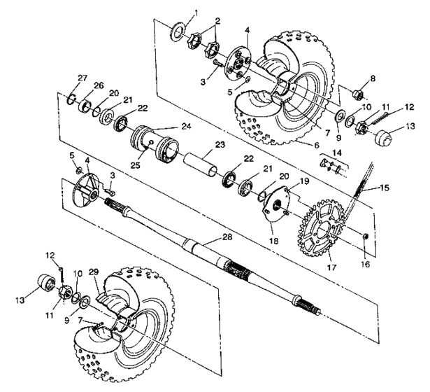 Rear wheel drive assembly